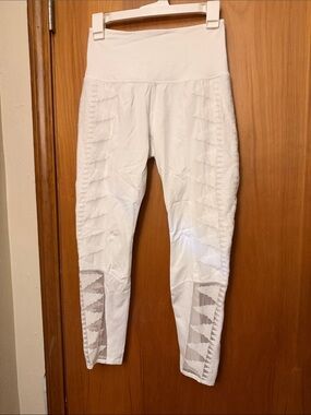 Free People High-Waist White Women’s Mesh Panel Yoga pants